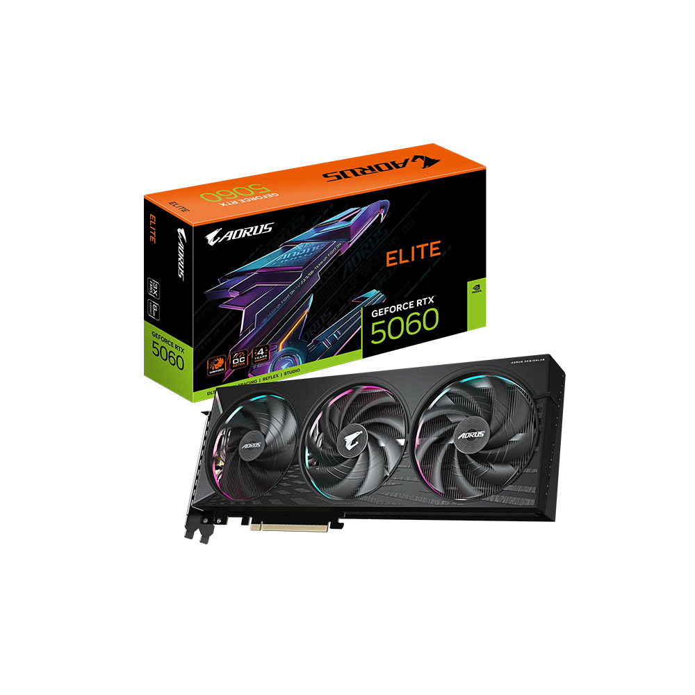 TARJETA DE VIDEO GIGABYTE AORUS GEFORCE RTX 5060 ELITE 8G GDDR7 PCI-E 5.0