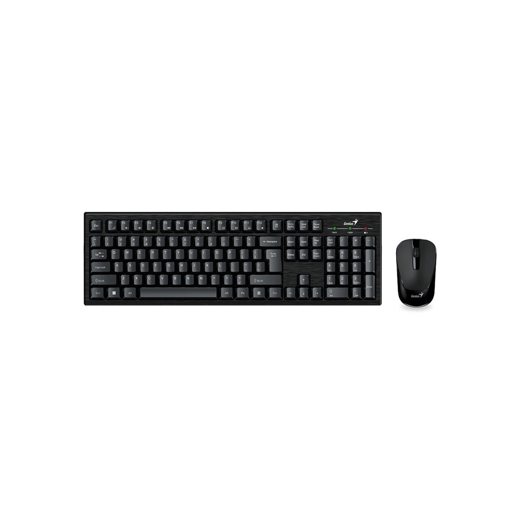 COMBO TECLADO Y MOUSE GENIUS WIRELESS NEGRO / RF 2.4GHZ / INDICADOR DE BATERIA