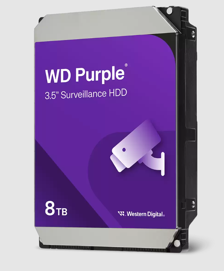 Disco duro WESTERN DIGITAL SATA Purple 8TB Para camaras de videovigilancia (DVR & NVR)