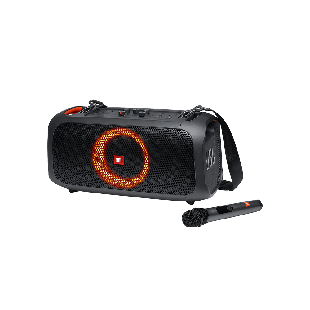 PARLANTE JBL PARTY BOX ON THE GO ESSENTIAL IPX4 100W MIC BLUETOOTH TWS BLACK