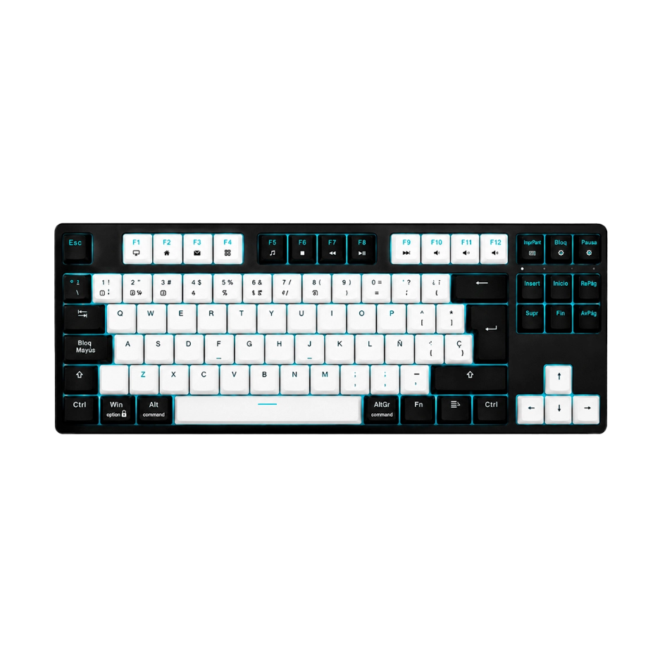 TECLADO MECANICO TENGU RGB BLANCO NEGRO SWITCH ROJO YOKAI WIFI-WIRED GAMER