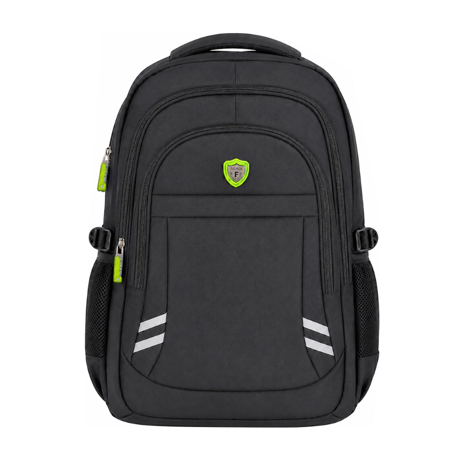 MOCHILA NOTEBOOK / NYLON / 15.6INC. / NEGRA CON LOGO VERDE