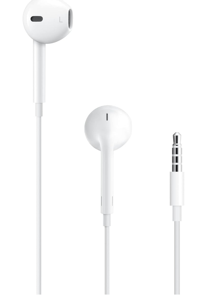 Auriculares Apple EarPods con enchufe de 3.5mm, auriculares con cable con control remoto incorporado para controlar música, llamadas telefónicas y volumen