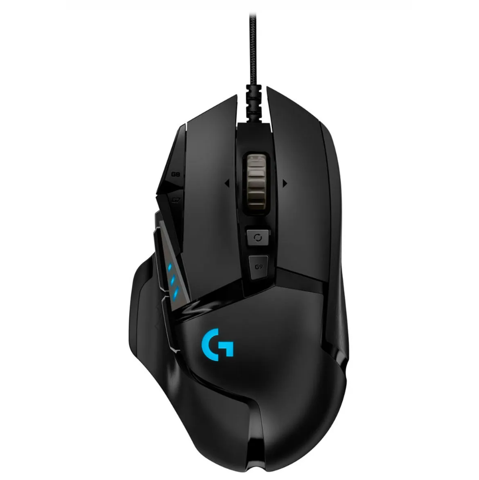 MOUSE LOGITECH GAMING G502 NEGRO HERO 16K G-HUB PESO AJUSTABLE RGB LIGHTSYNC USB 