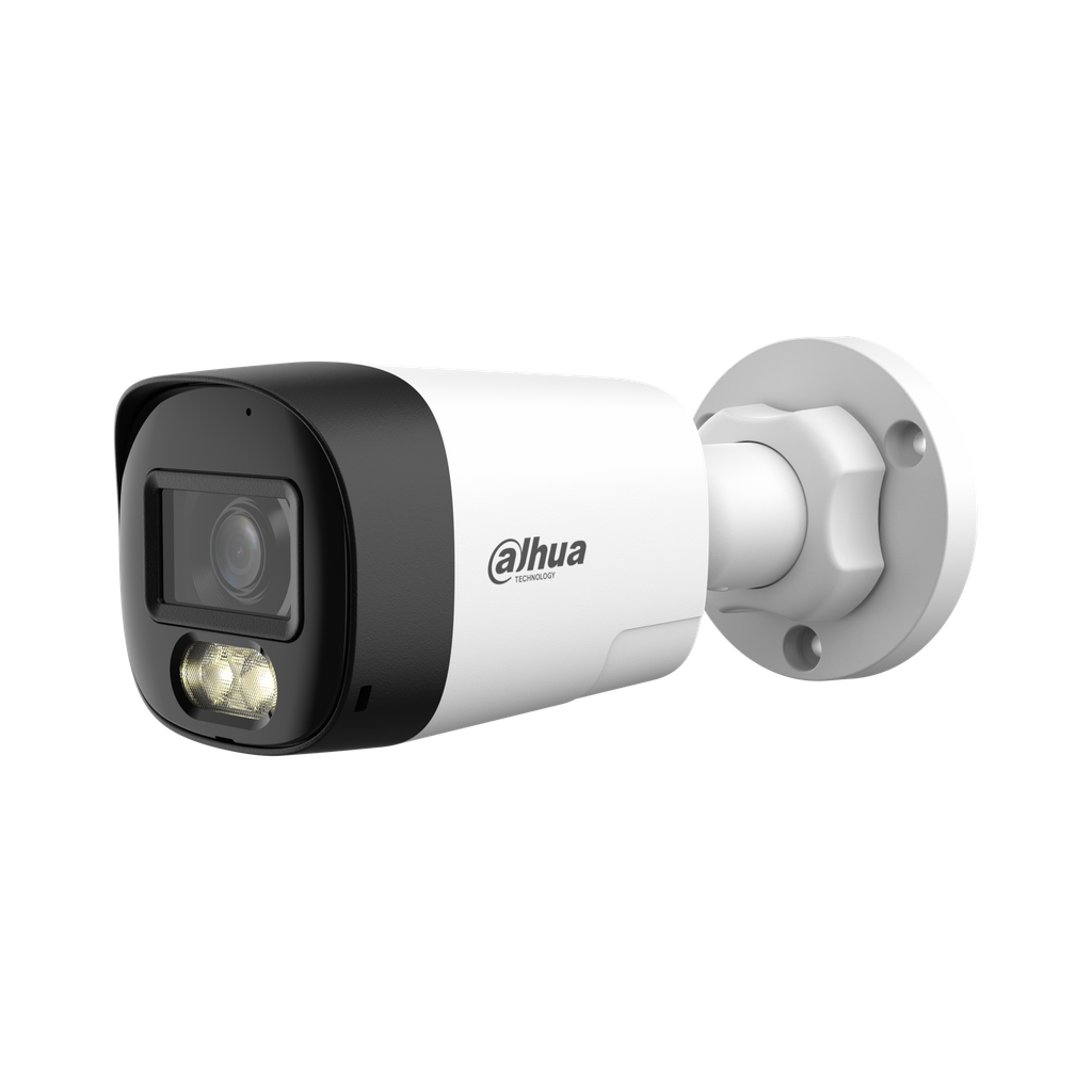 Cámara Bullet Full Color de 5 Megapixeles / Audio 2 vías / Iluminador Dual Inteligente Mediante IR y Luz Calida / Leds para 30 Metros / DNR Para Reducción de Ruido en Imagen / WDR de 120 dB / Lente de 2.8 mm / Policarbonato