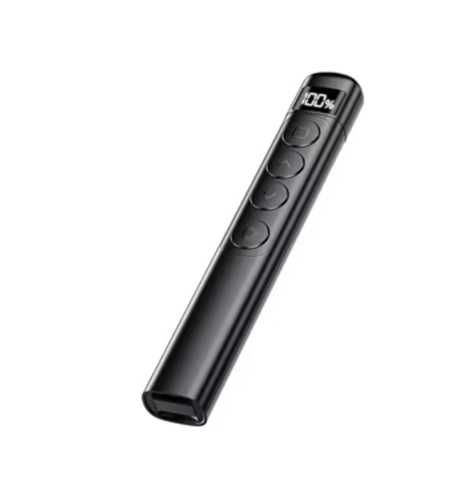 PUNTERO DE DIAPOSITIVAS LASER INALAMBRICO 2.4GHZ / PANTALLA LED / RECARGABLE / LASER ROJO / COLOR NEGRO