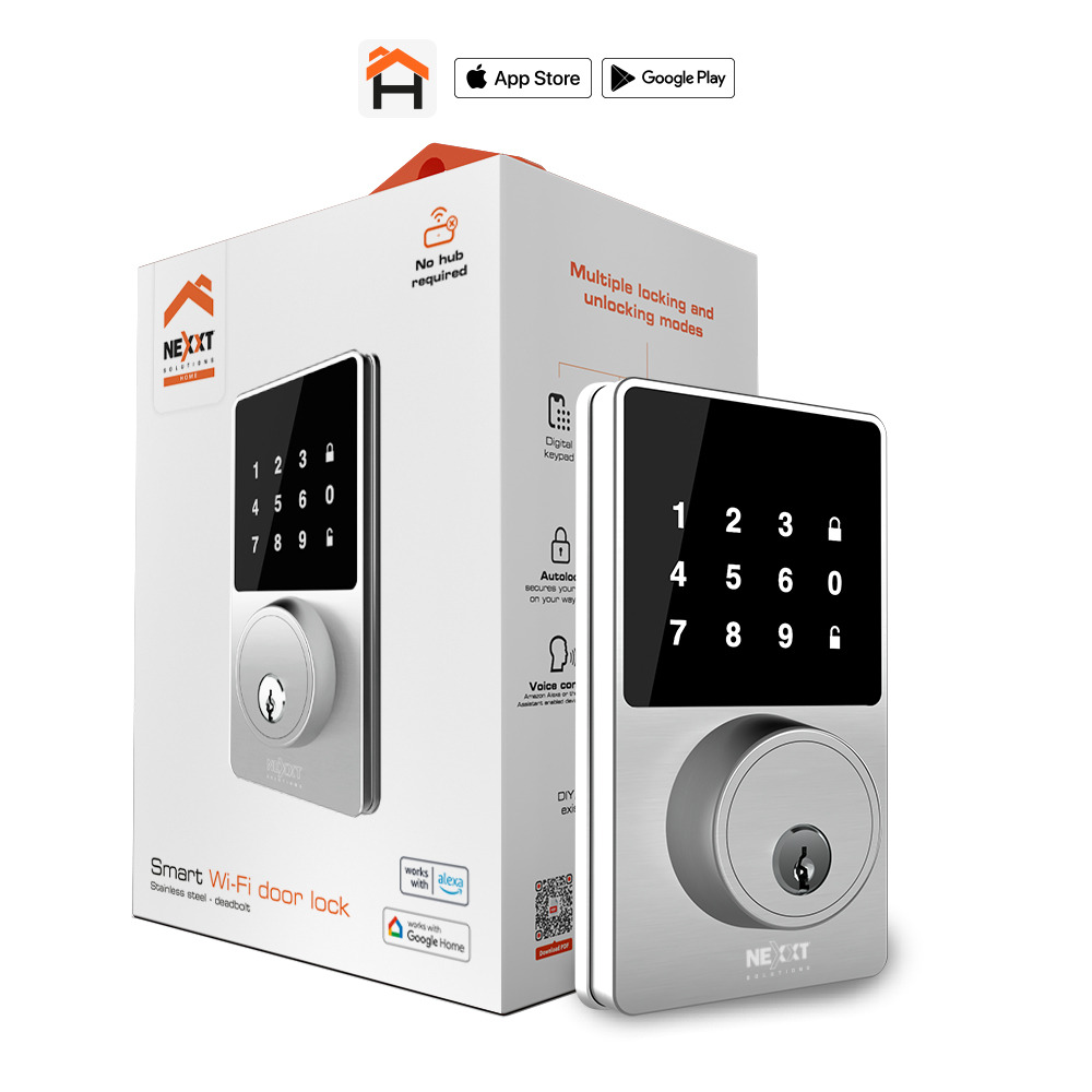 CERRADURA INTELIGENTE CON CONEXIÓN WIFI COLOR ACERO INOXIDABLE