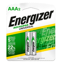 ENERGIZER Pilas recargables tipo AAA NiMH de 1.2V de 700 mAh; pack x 2 unidades. - ENERGIZER